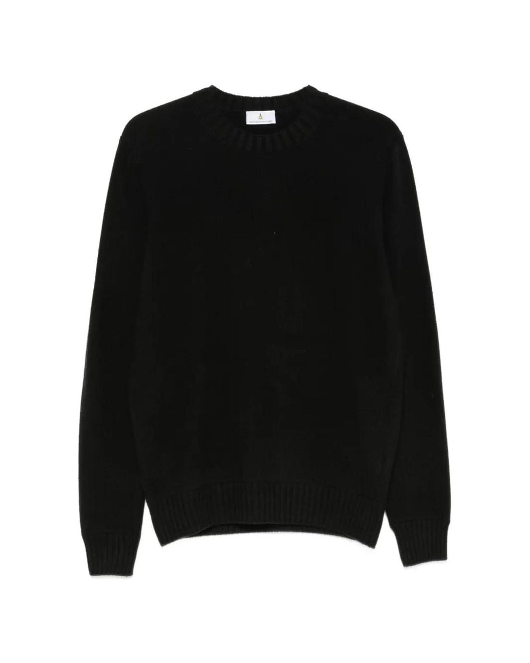 Magazzino Ricambi Black Ribbed-Trim Crew-Neck Sweater for men