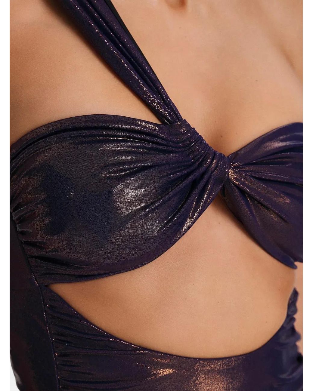 SOFIA ERHAN Blue Aura One-Shoulder Cut-Out Swimsuit