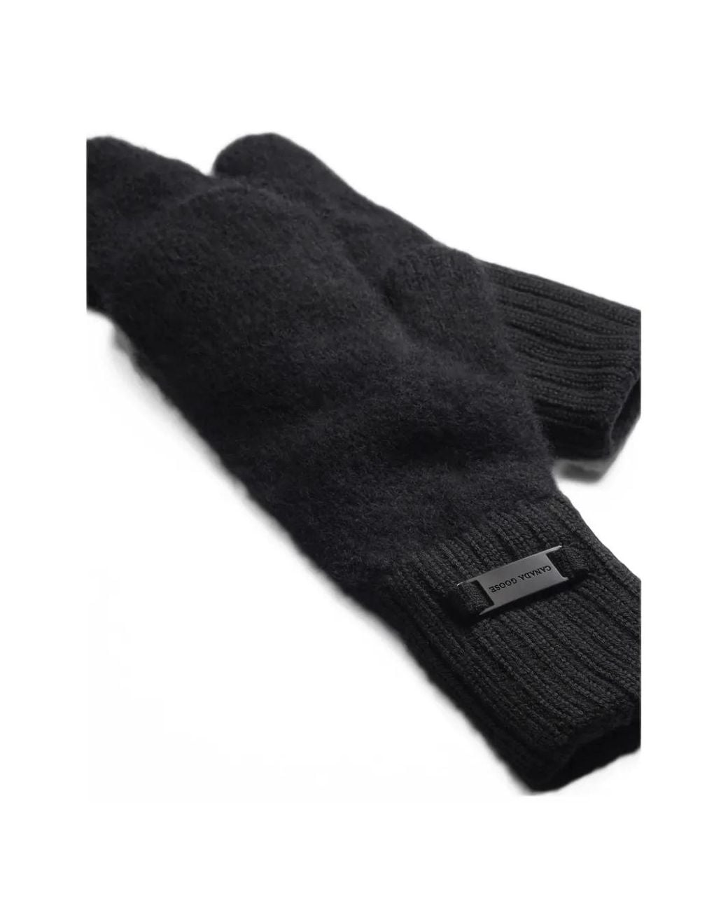 Canada Goose Logo-Plaque Knitted Mittens in Black | Lyst