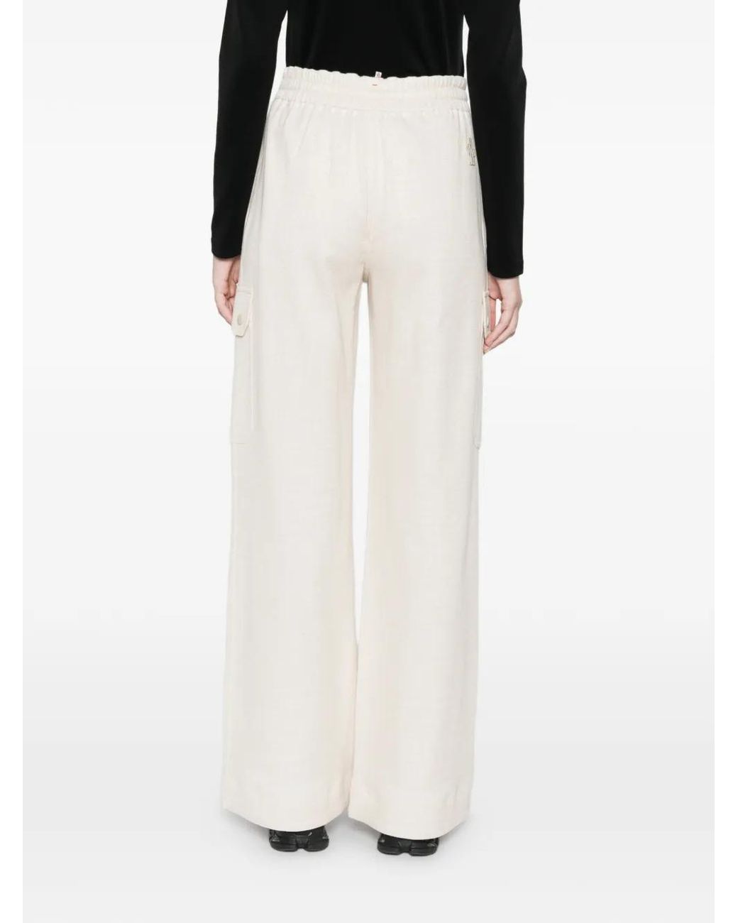 Moncler White Drawstring Cargo-Pocket Trousers