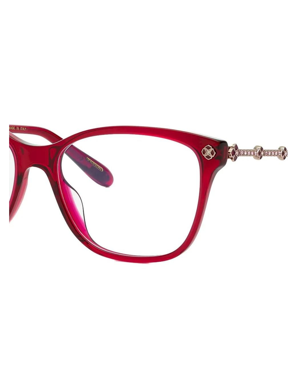 Chopard White Crystal-Embellished Square-Frame Glasses