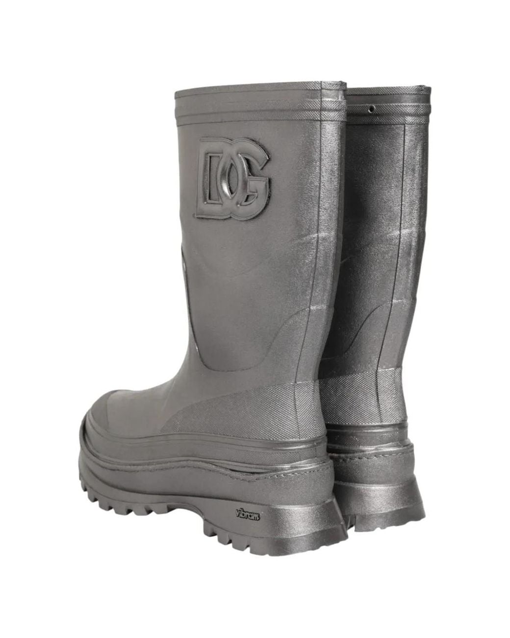 Dolce & Gabbana Gray Bottes De Pluie À Logo for men