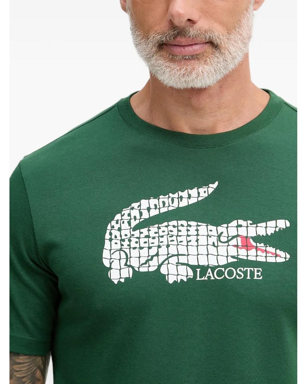 Lacoste Green T-Shirt À Logo Imprimé for men