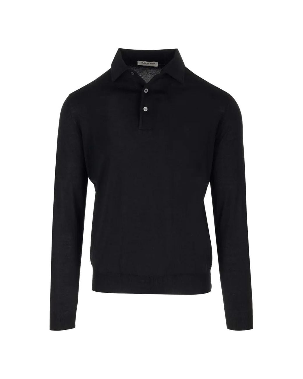 Al Duca D'aosta Blue Long-Sleeve Knitted Polo Shirt for men