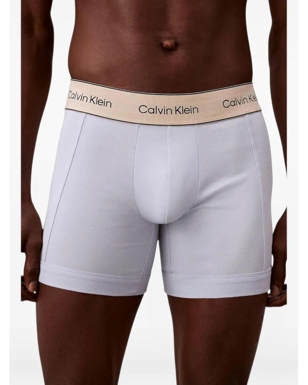 Calvin Klein Blue Logo-Waistband Boxers (Set Of Three) for men