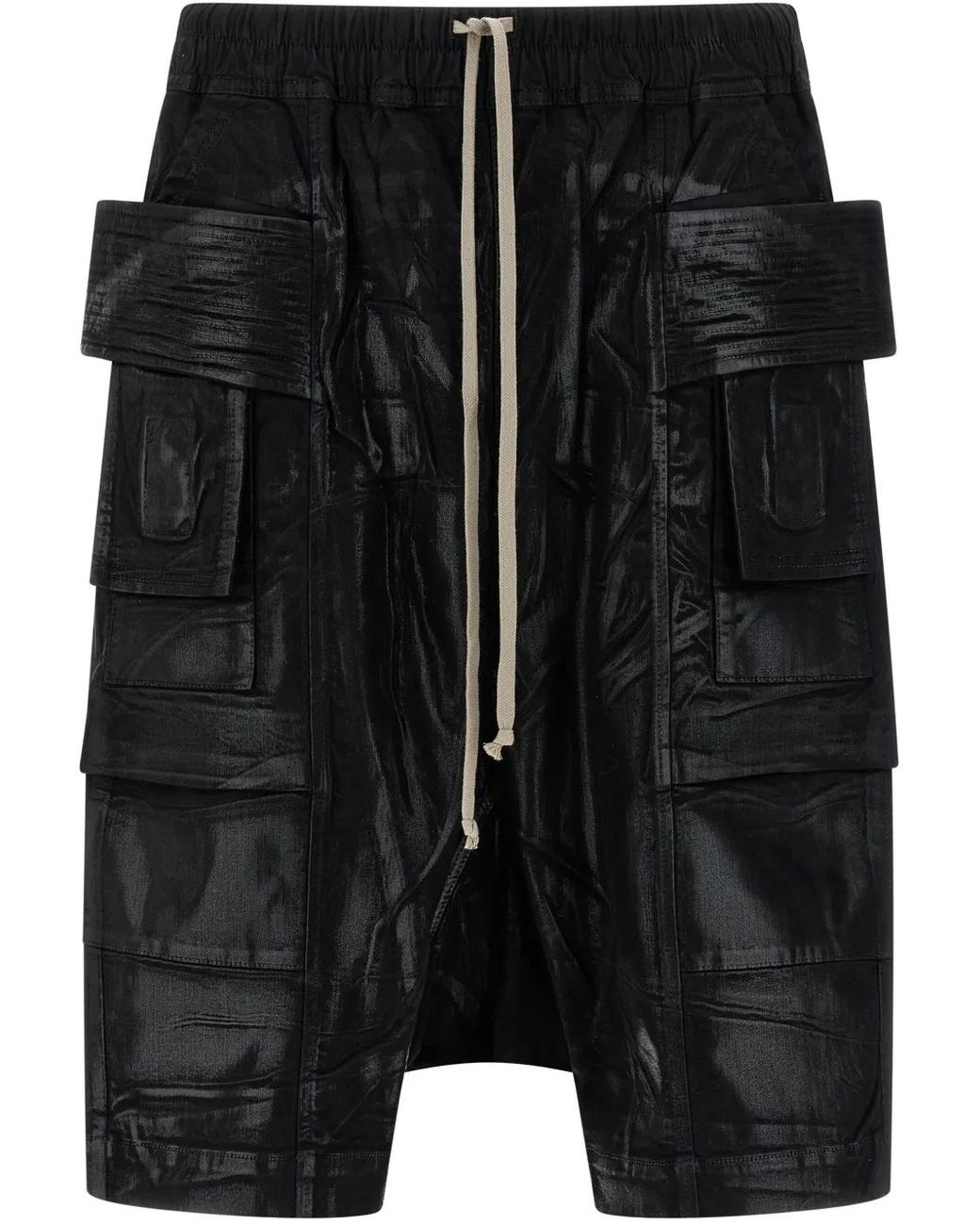 Rick owens 22SS cargo pods TE サイズ50 RICK OWENS CARGO PODS SHORTS BLACK Zipper Drawstring Tecuatl