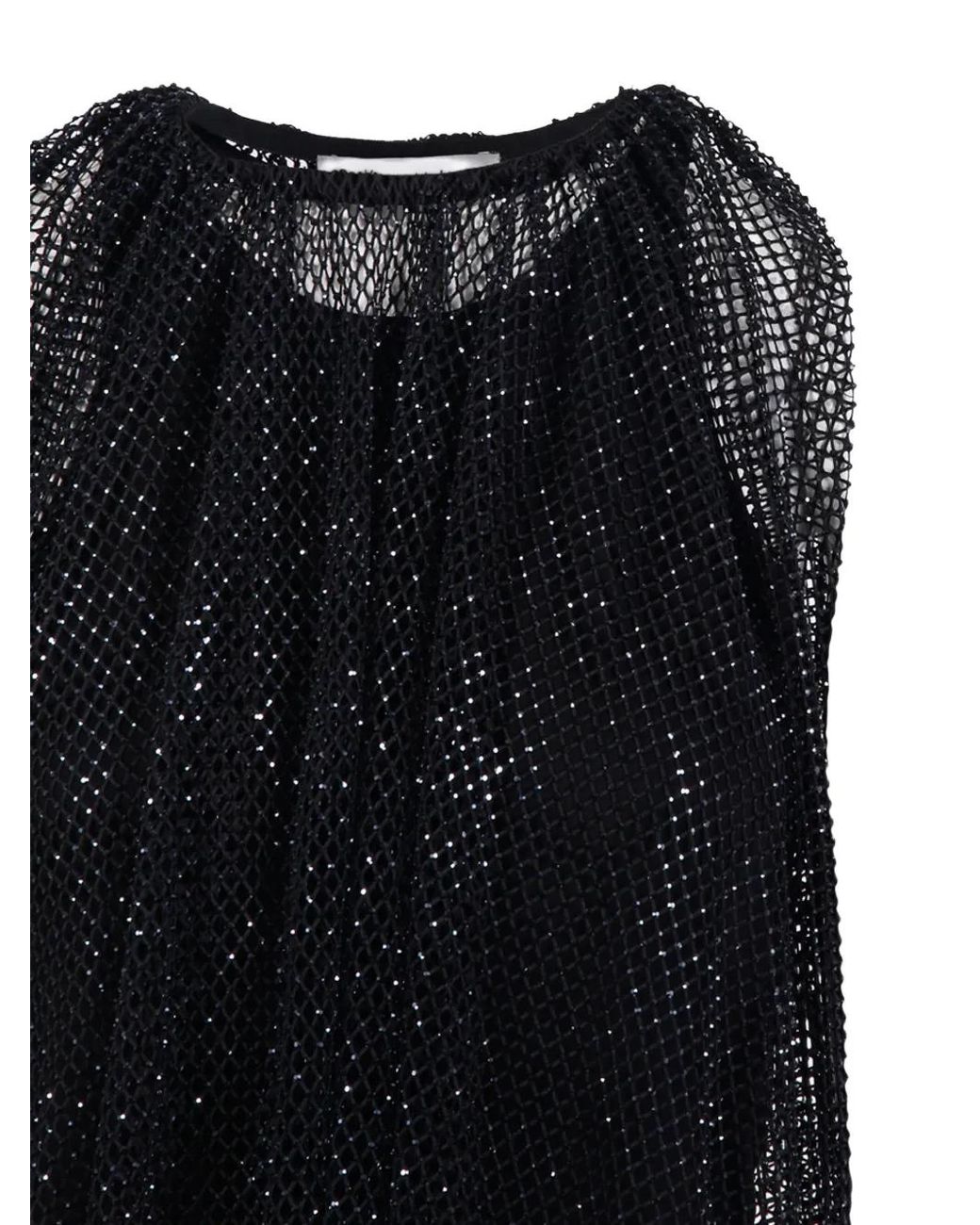 Sportmax Black Embellished Round Neck Top