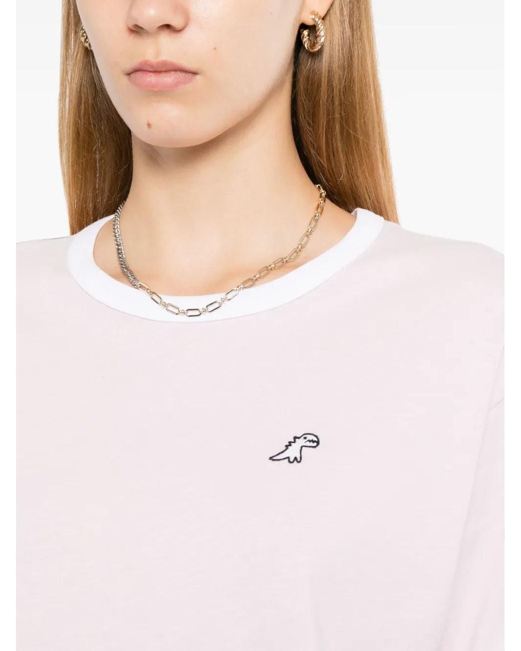 SPORT b. by agnès b. Pink Logo-Embroidered T-Shirt