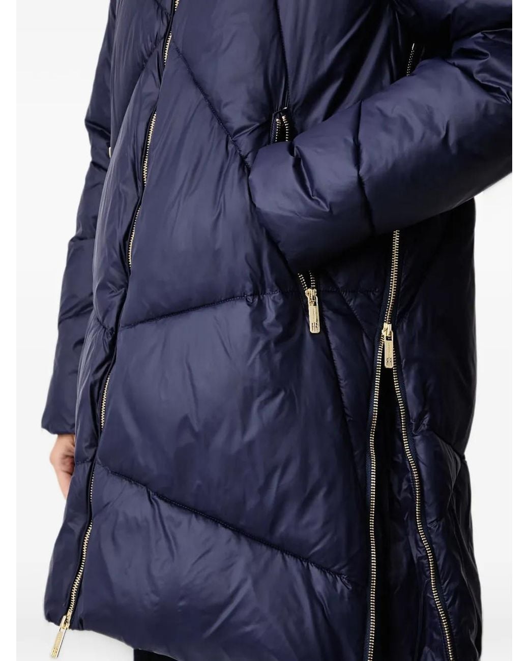 Fracomina Blue Quilted Hooded Jacket