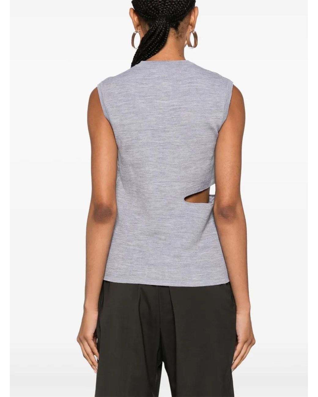 Fendi Blue Ff-Motif Tank Top