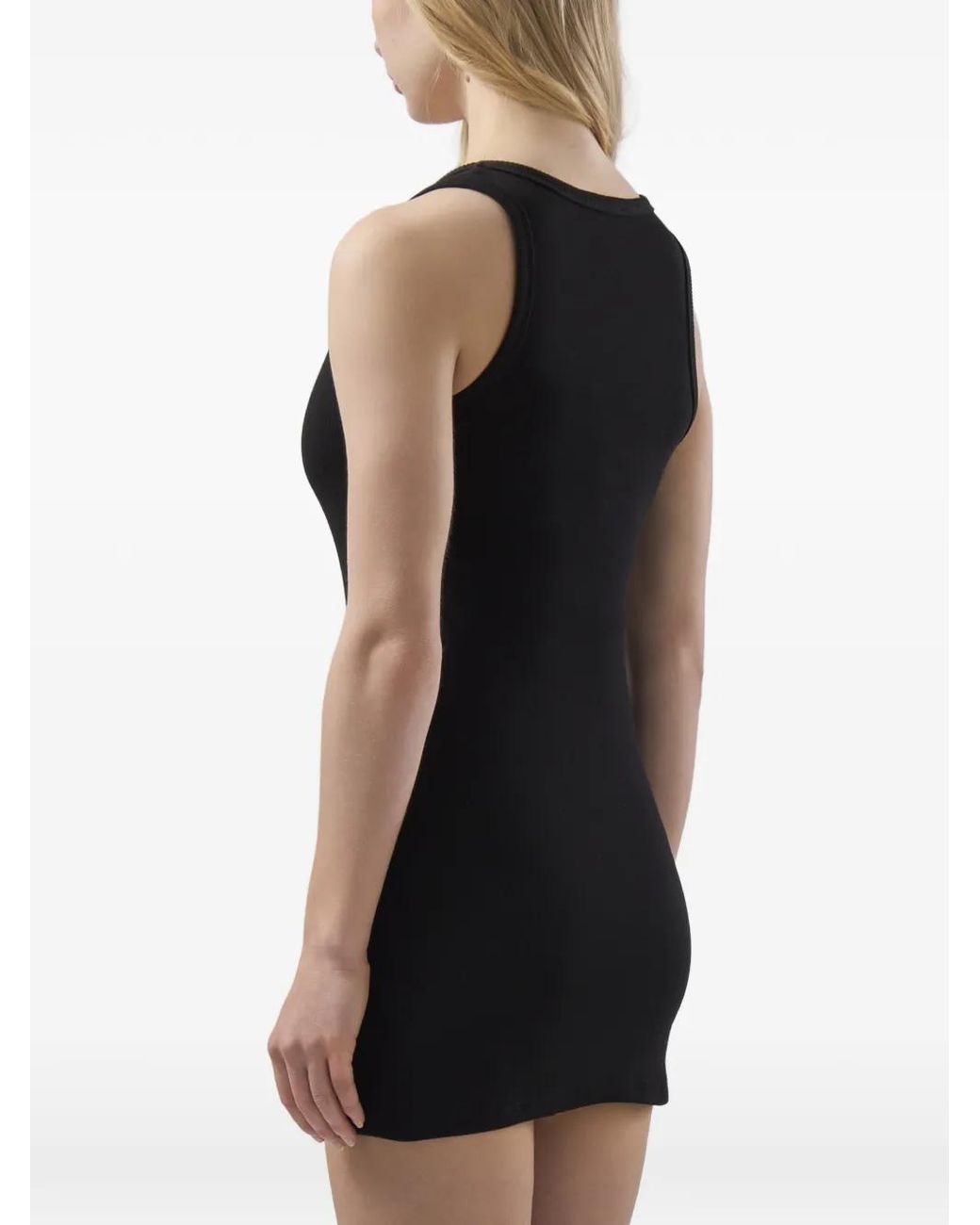 Gcds Black Logo-Embroidered Mini Dress