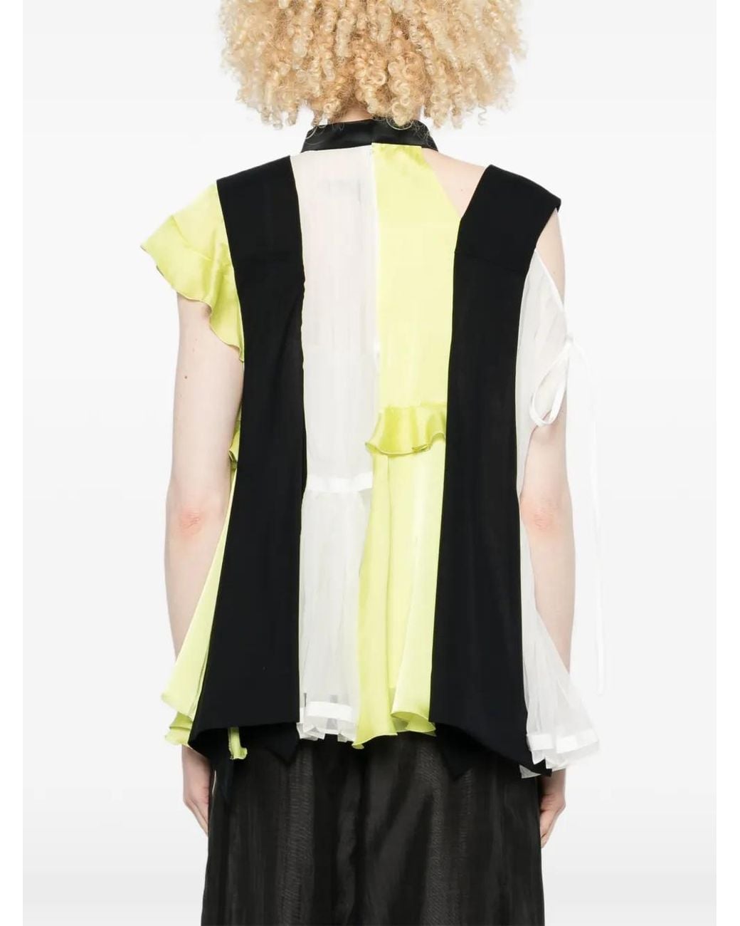 Sacai Black Ruffled Blouse