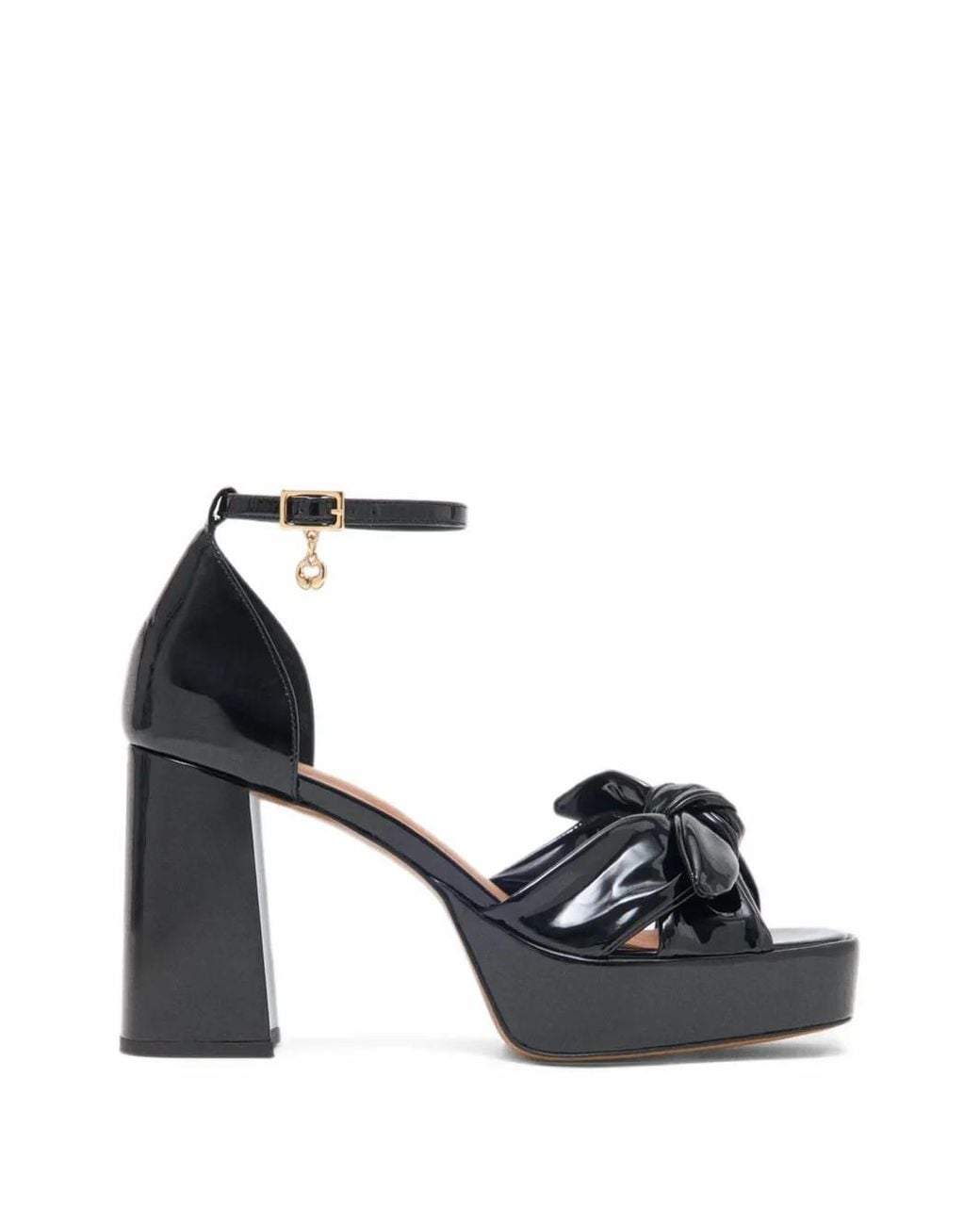 Maje Black Bow-Detail Platform Sandals