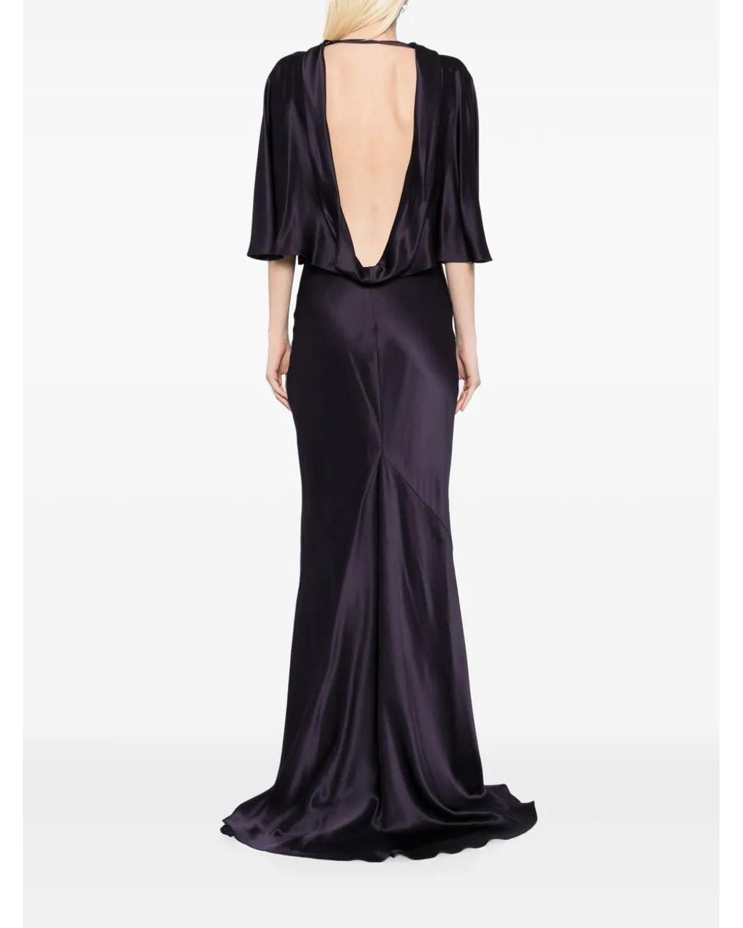 Michelle Mason Blue Halterneck Gown