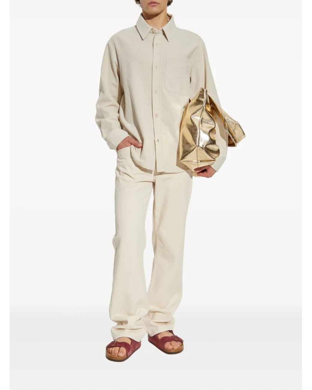 A.P.C. White Cotton Button-Up Shirt for men