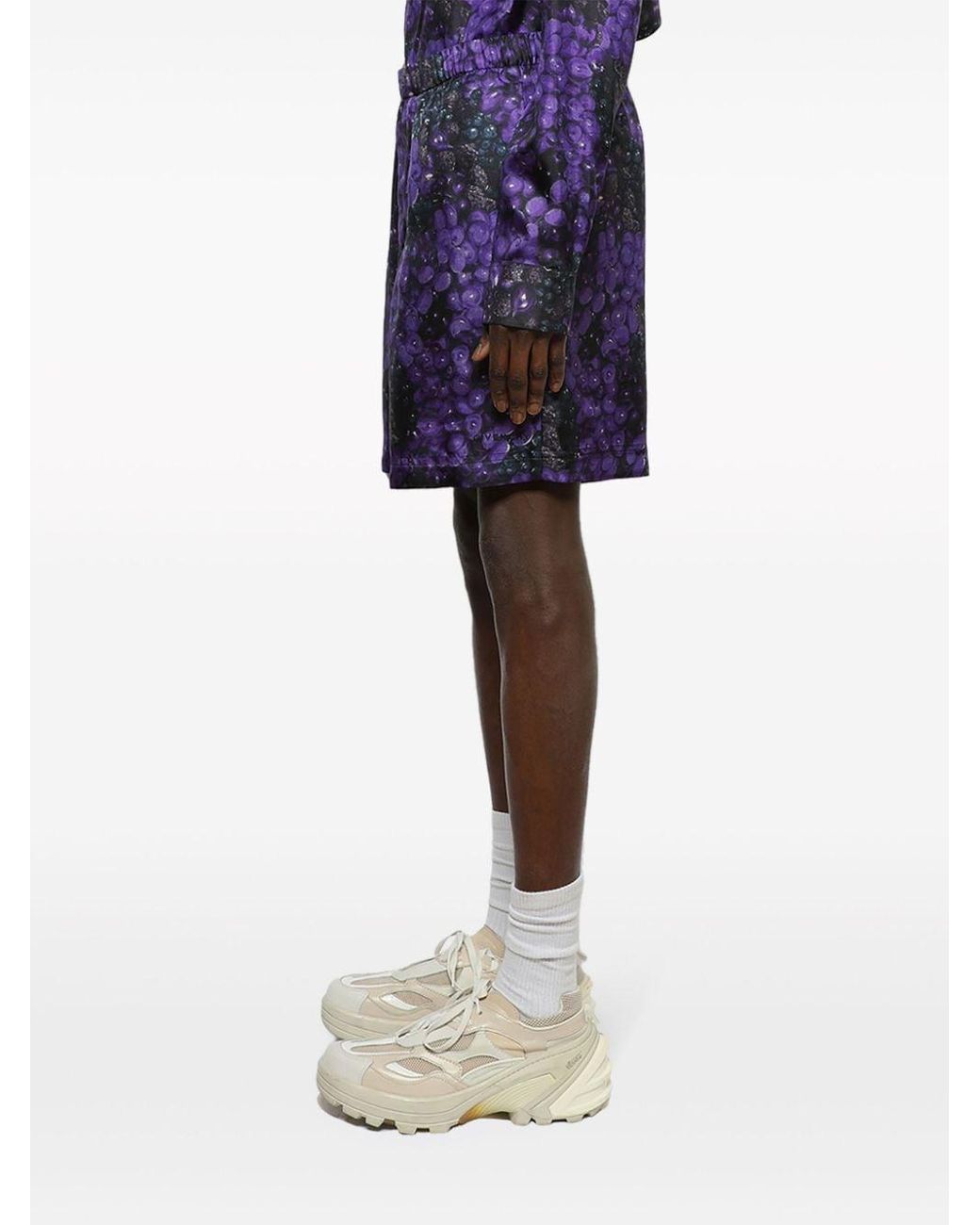 Grape-print silk shorts Givenchy pour homme en coloris Violet | Lyst