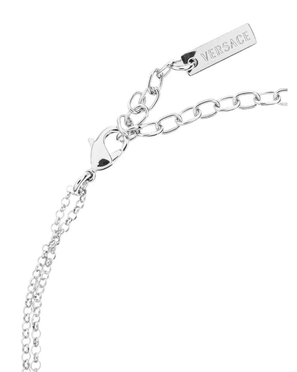 Versace White Bright Medusa Crystal Necklace