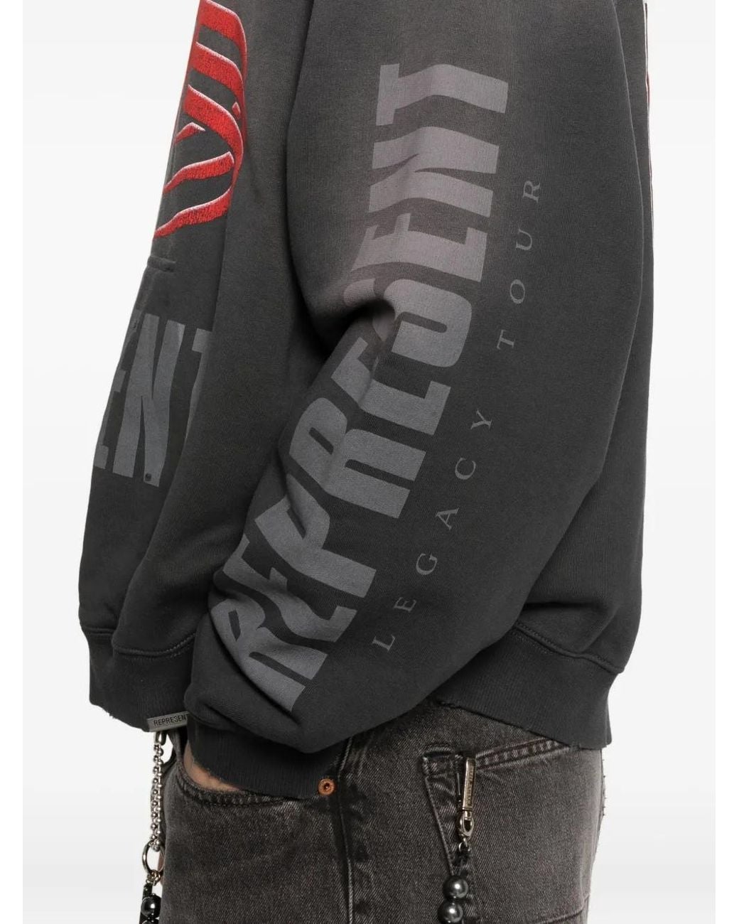 Represent Black Graphic-Print Hoodie for men
