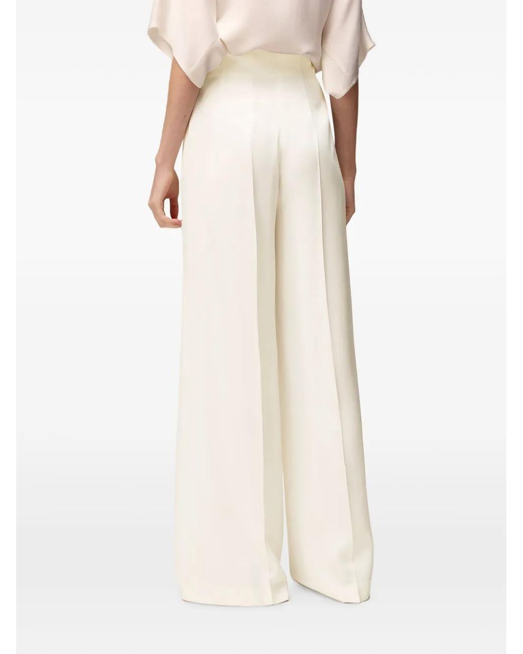 RETORI White High-Waisted Wide-Leg Trousers
