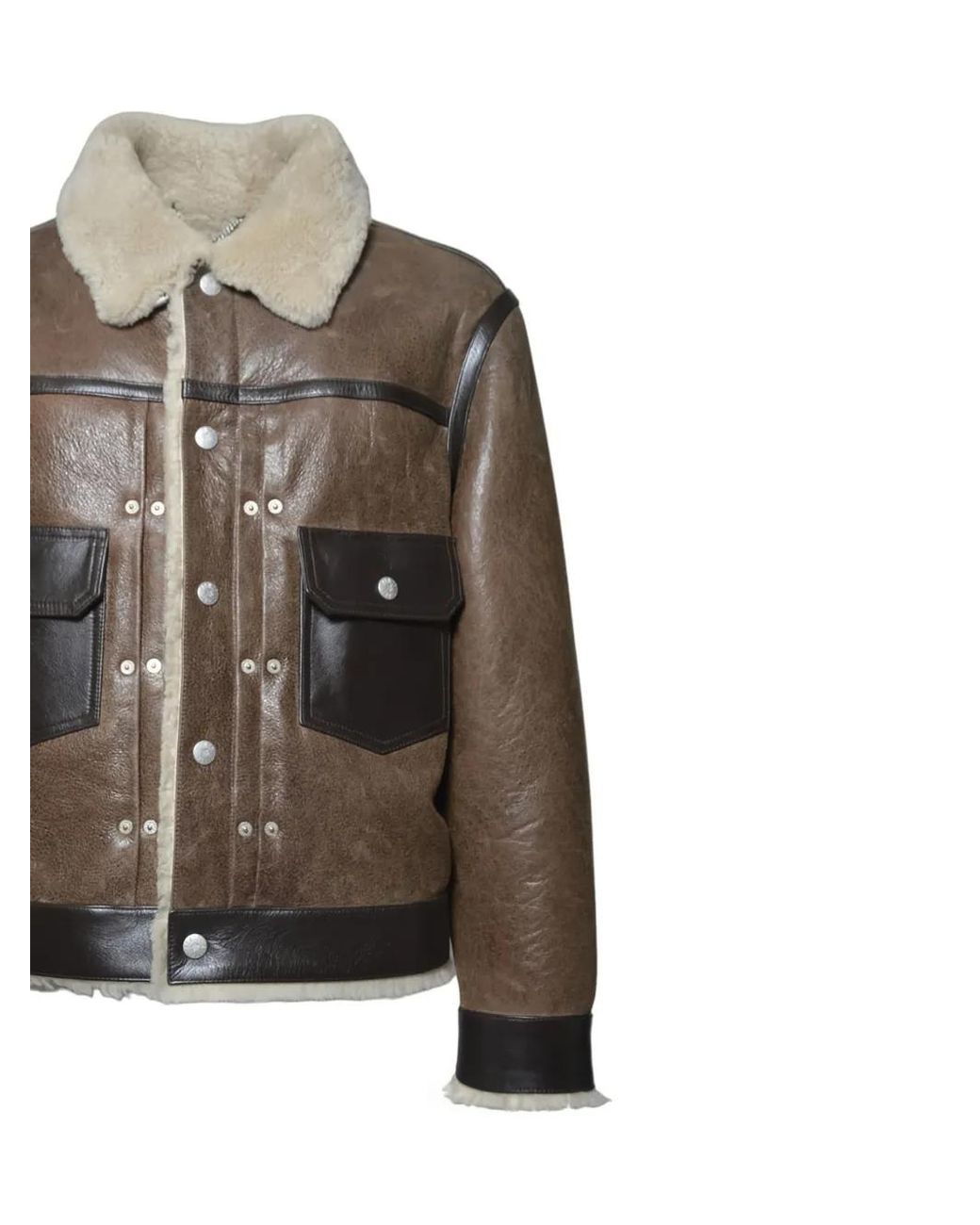 KENZO Brown Shearling Pocket Jacket for men