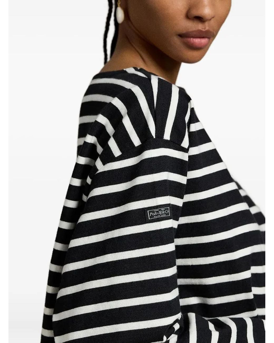 Polo Ralph Lauren Black Breton-Stripe Top