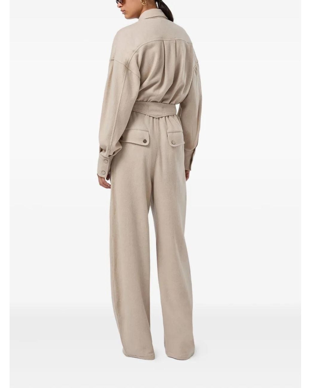ANDAMANE Natural Cargo Belted Jumpsuit
