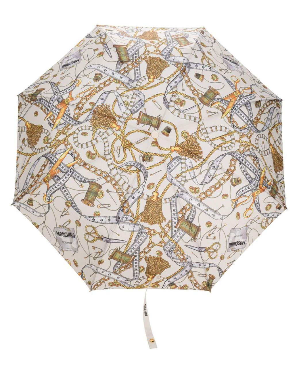 Paraguas compacto estampado con cadena de Moschino de color Neutro | Lyst
