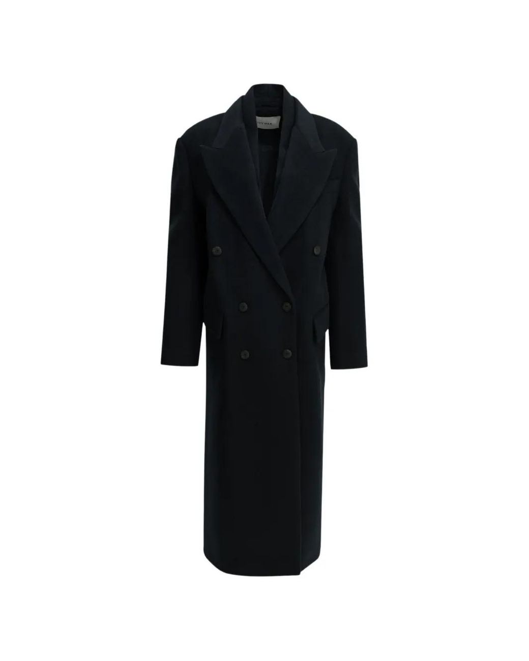 IVY & OAK Black Iocirce Double-Breasted Peaked-Lapel Coat