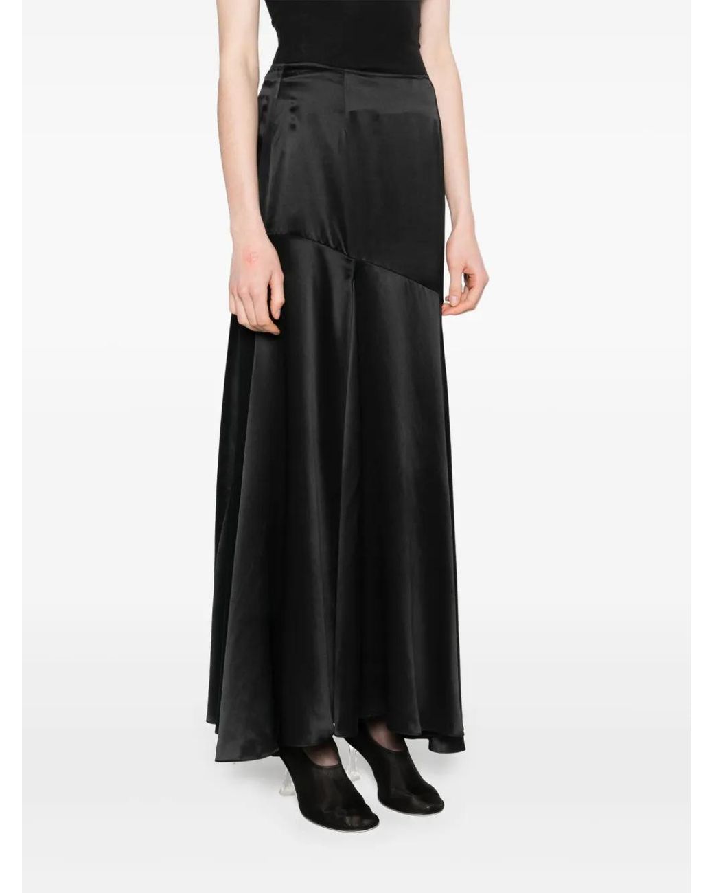 Simone Rocha Black Long-Slit Maxi Skirt