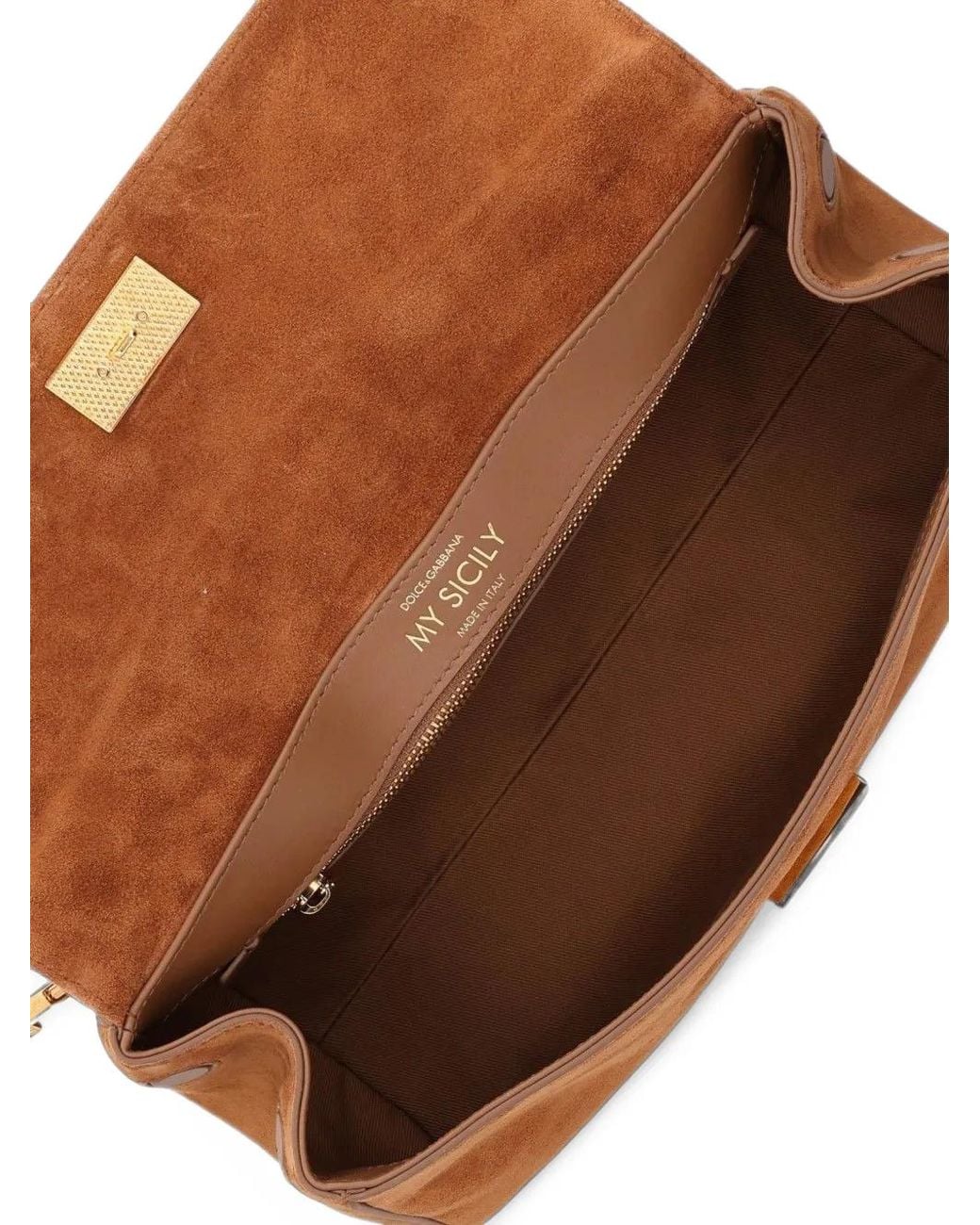 Dolce & Gabbana Brown My Sicily Suede Tote Bag
