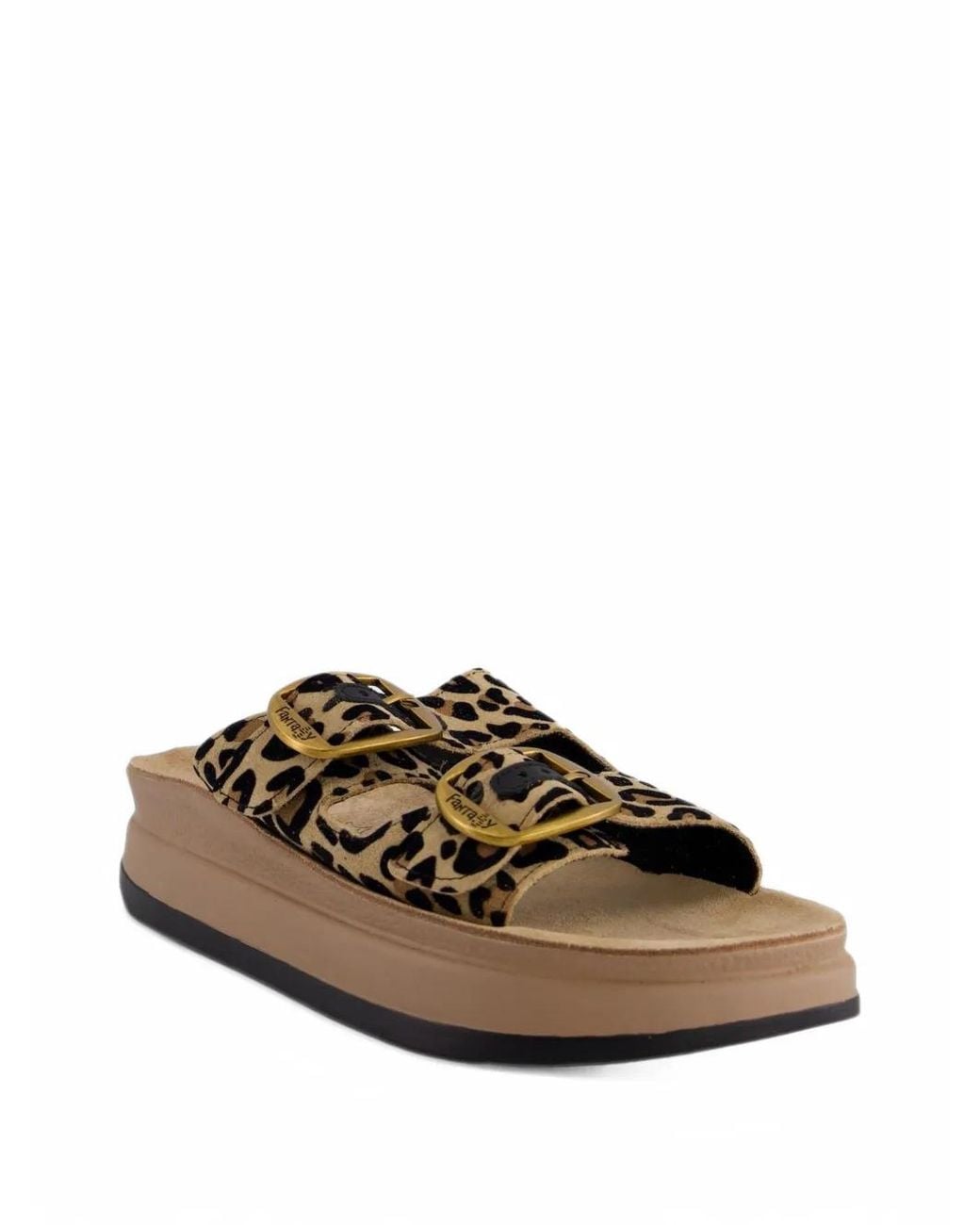 FANTASY SANDALS Brown Zefi Leopard-Print Sandals