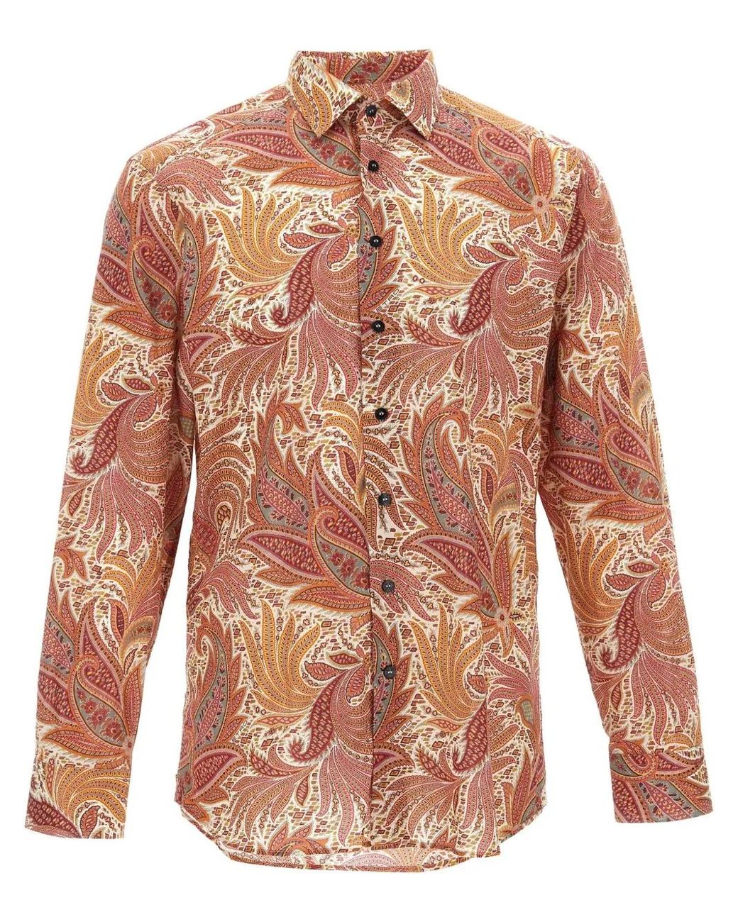 Etro Orange Shirt Roma for men