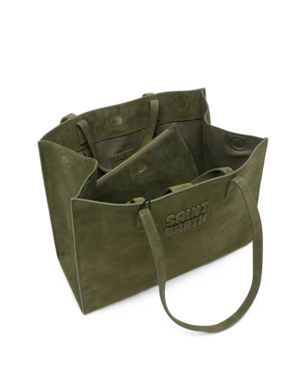 Mc2 Saint Barth Green Joba Suede Tote Bag