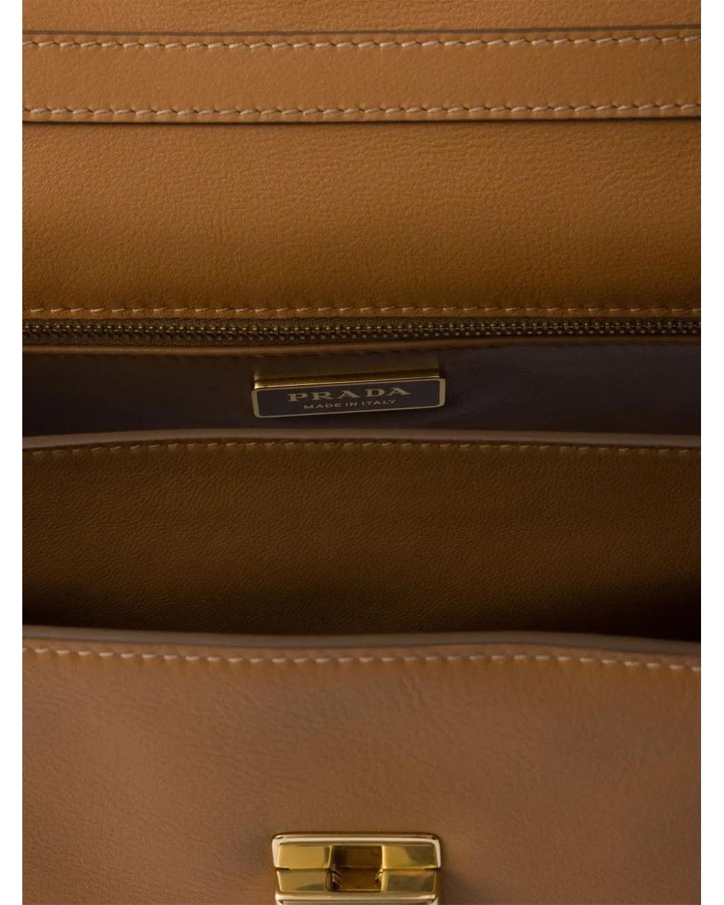 Prada Brown Medium Leather Soft Sound Shoulder Bag