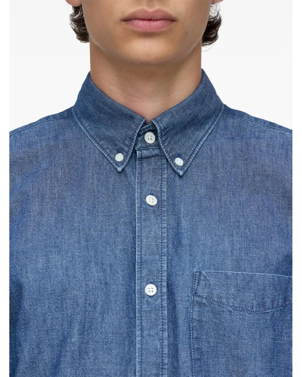 Closed Blue Button-Up Shirt for men