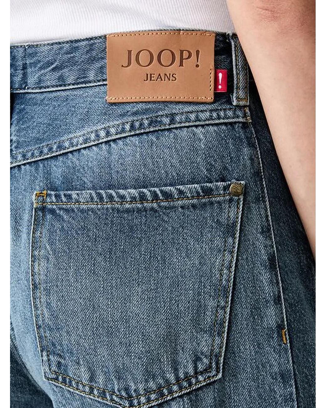 Joop! Blue Logo-Patch Wide-Leg Jeans