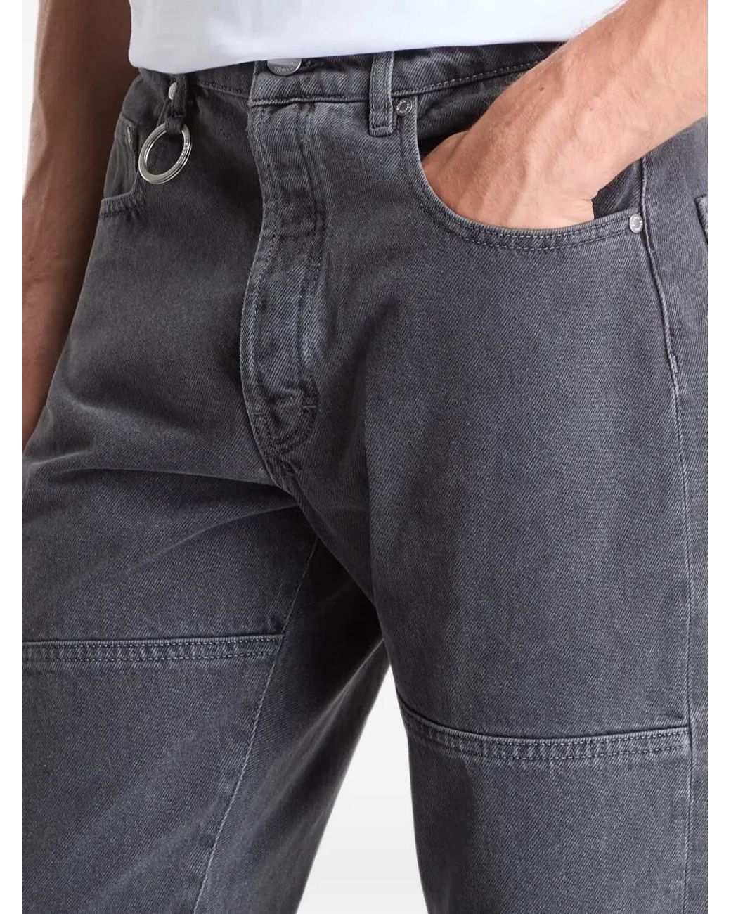 Etudes Studio Blue Corner Panelled Metal-Ring Jeans for men