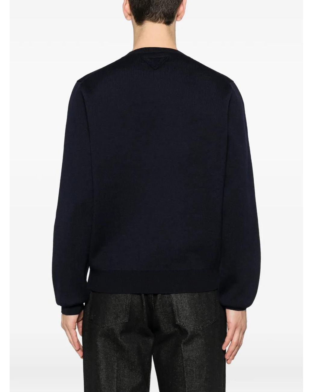 Prada Blue Classic Crew Neck Sweater For for men