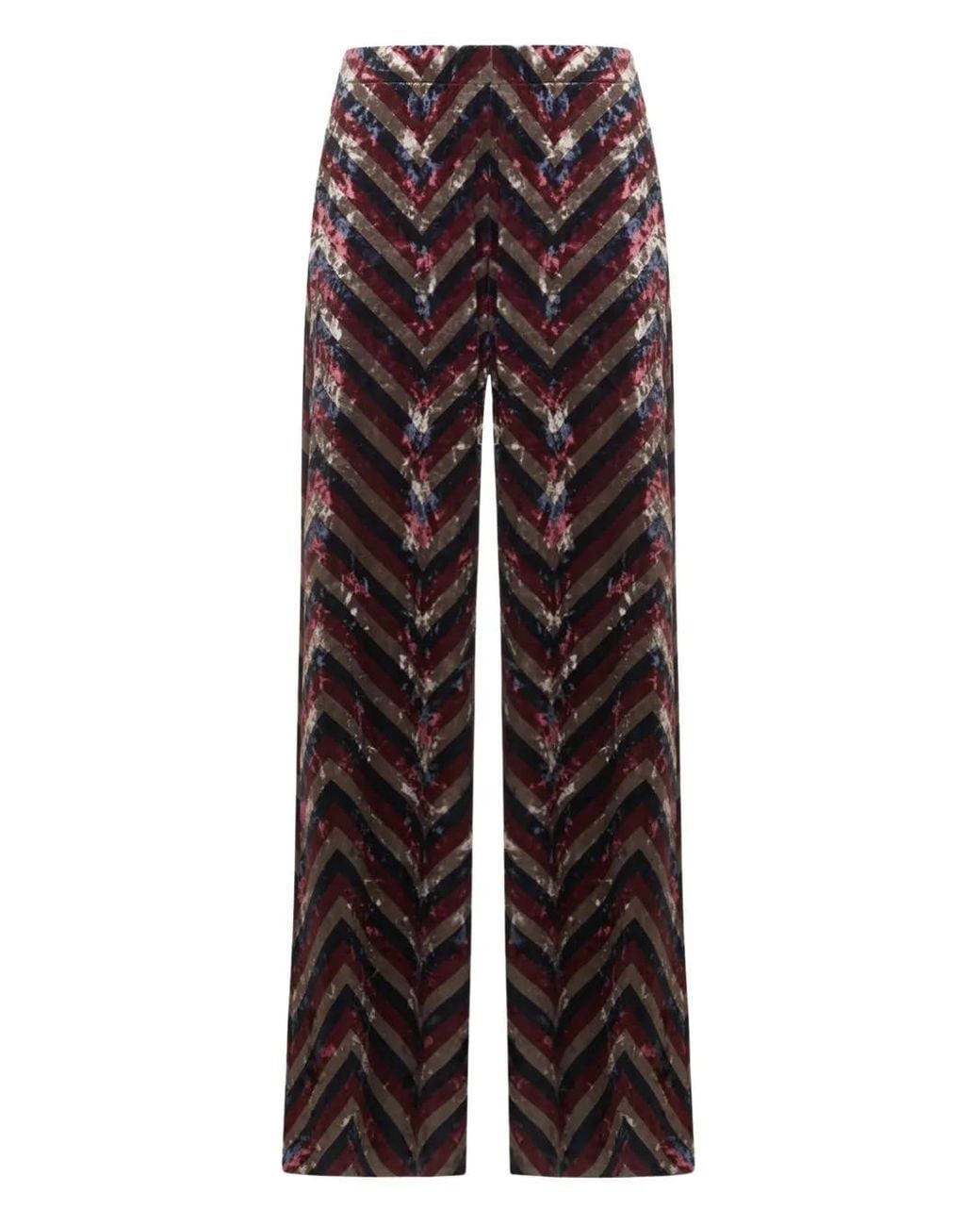 Pierre Louis Mascia Pink Chevron-Pattern Trousers