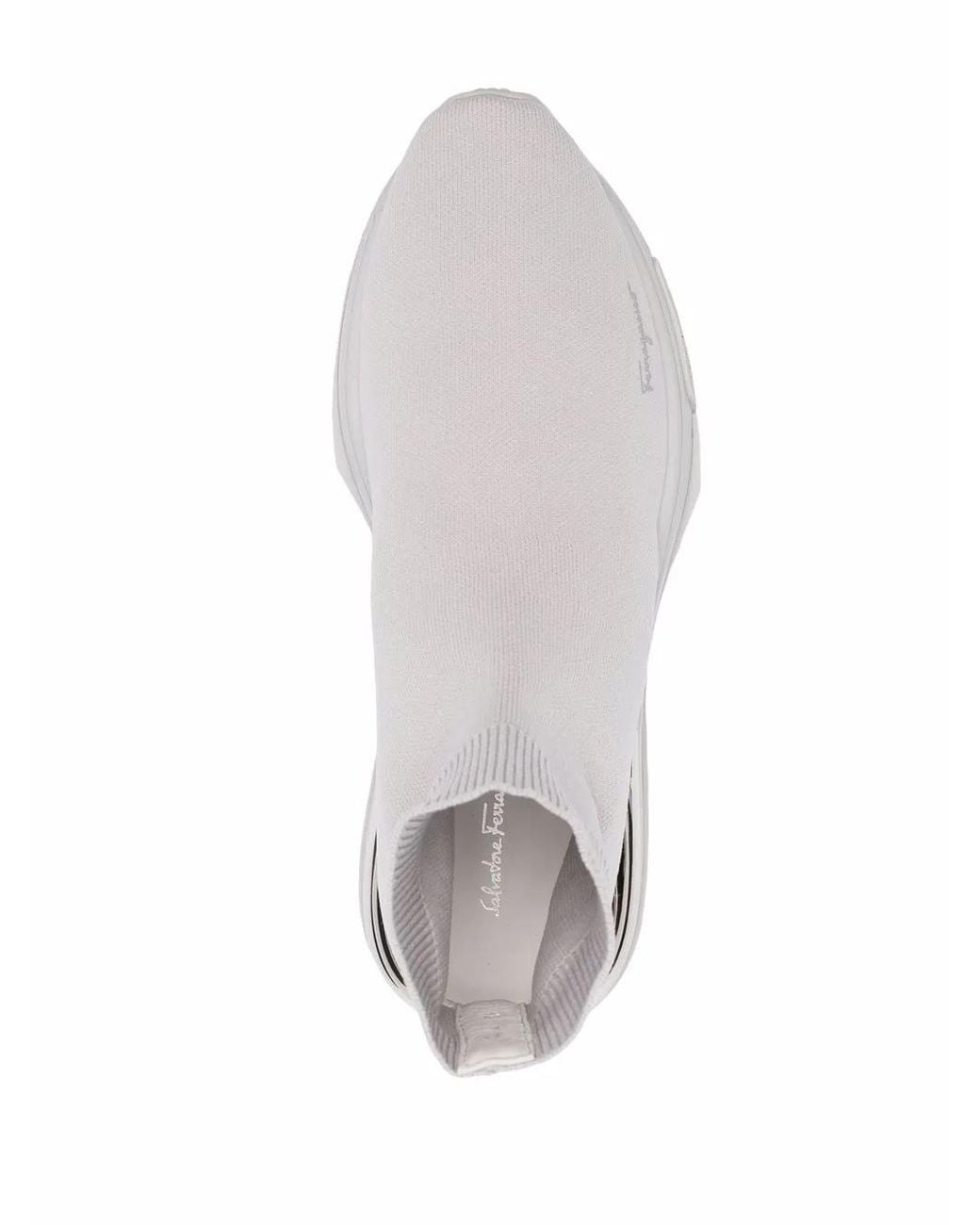 Ferragamo White Sock-Sneakers