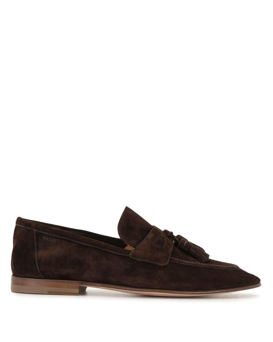 Bally Tasseled Suede Loafers in Brown for Men - Lyst
