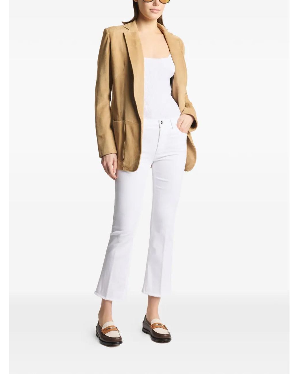 Fay White Flared Cotton Jeans