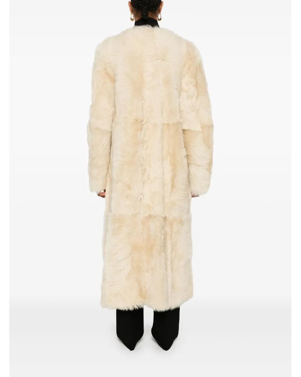Totême Lammy Coat in het Natural