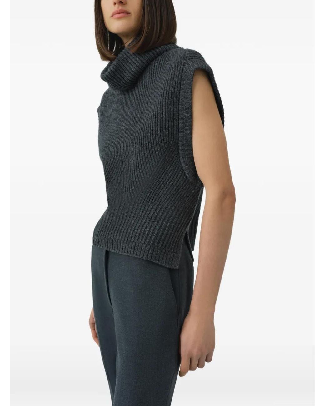 Jonathan Simkhai Gray Geripptes Maple Strickoberteil
