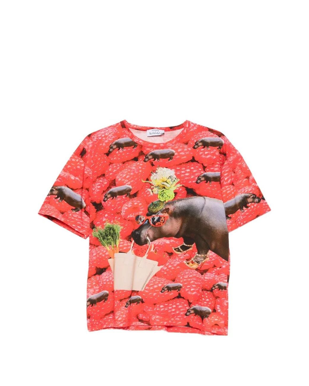 The Artistylist Red Graphic-Print Cotton T-Shirt