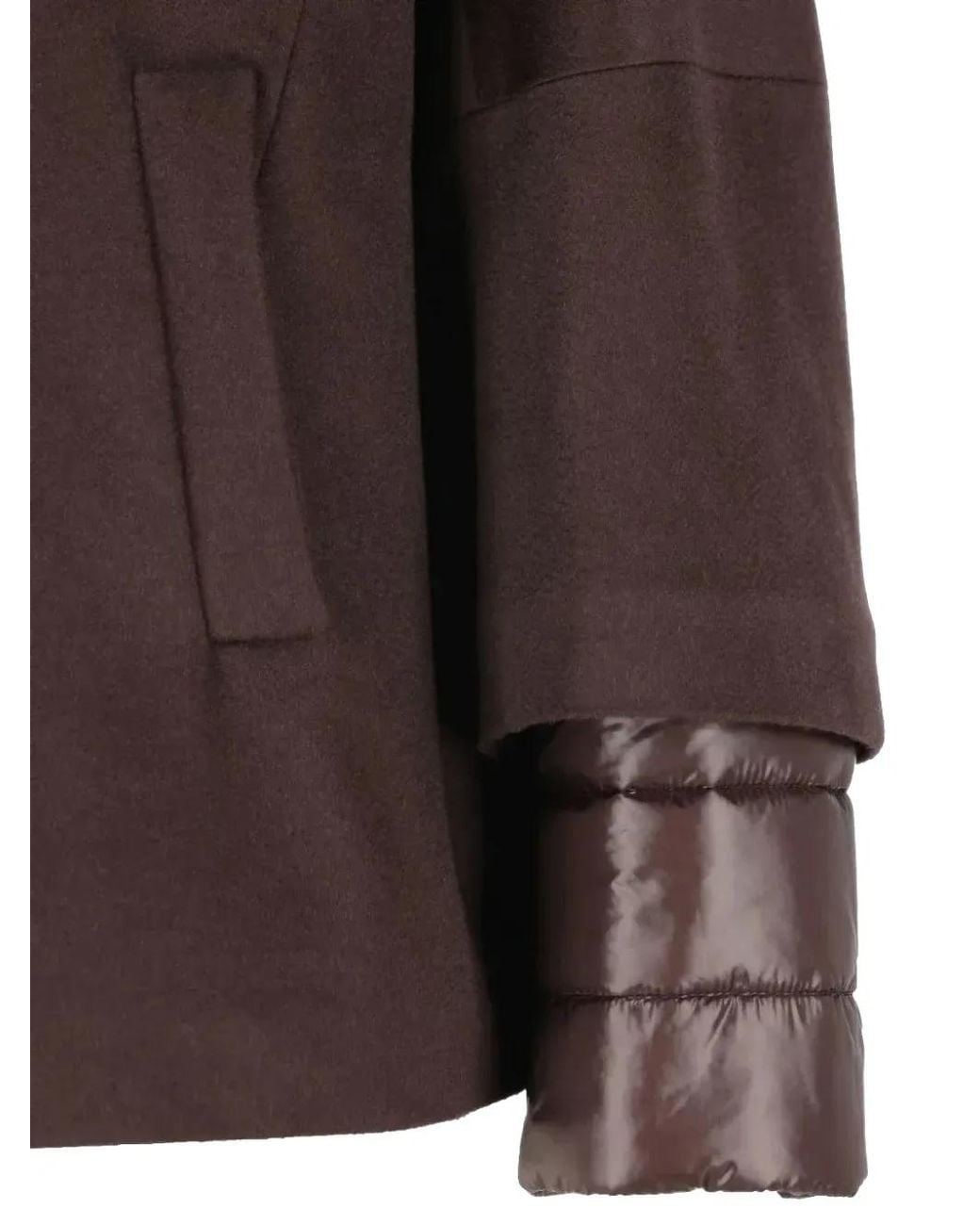 Herno Brown Panelled Hooded Jacket