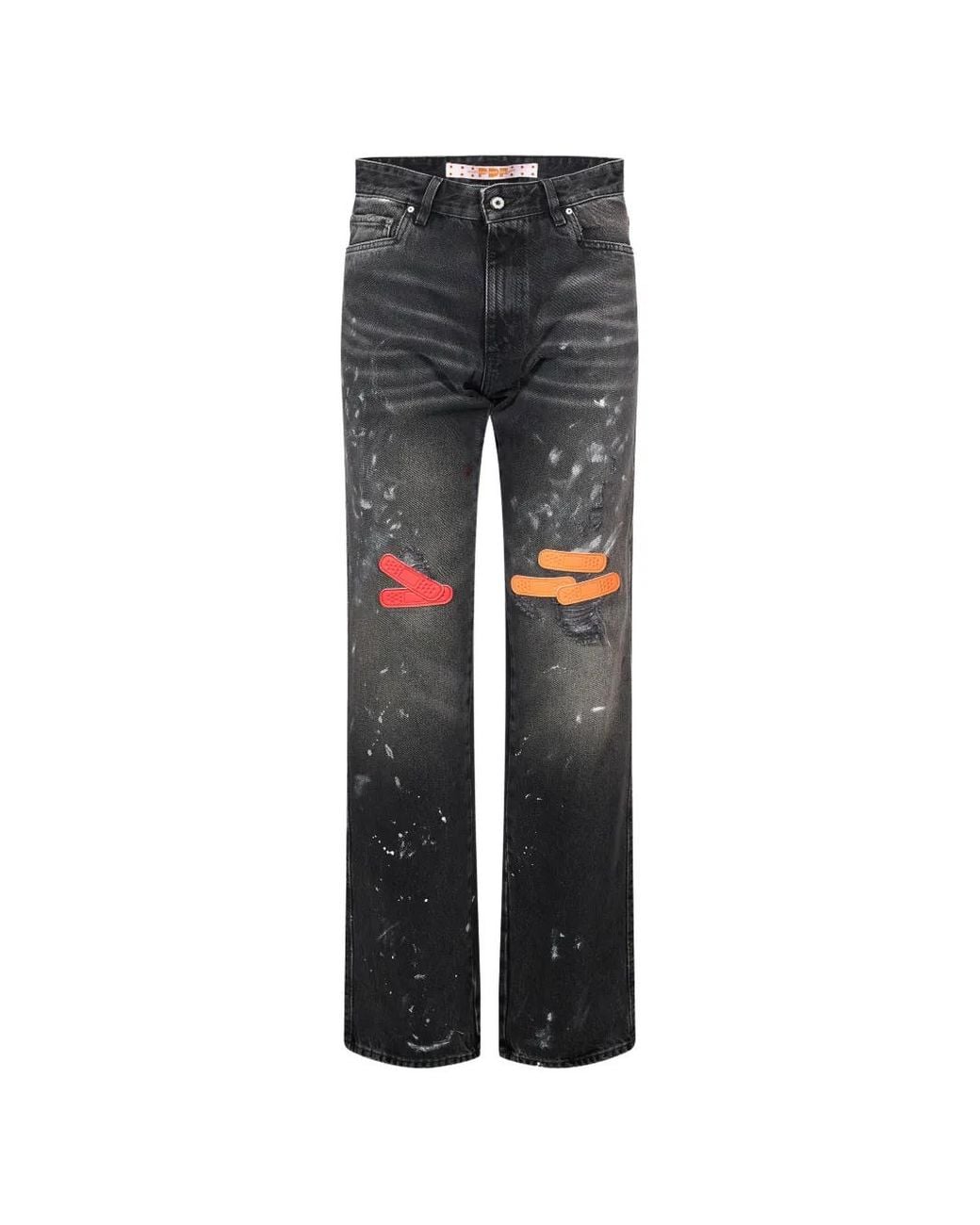 PDF Gray Nico Distressed Paint-Splatter Jeans for men