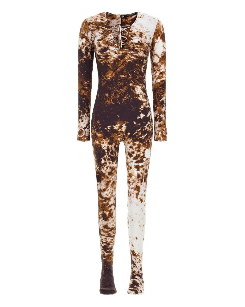 Roberto Cavalli Brown Appaloosa Jumpsuit