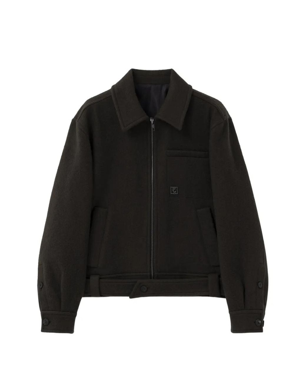 Wooyoungmi Black Logo Belt Jacket for men