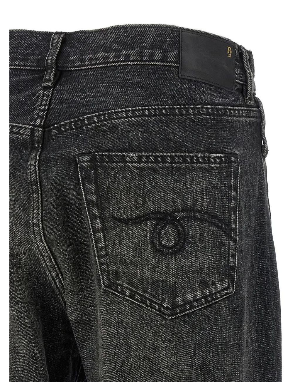 R13 Gray Crossover Five-Pocket Jeans